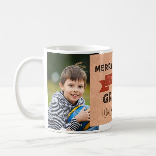 Kraft Paper Foto Best Grandpa Kerstmis Mok (Links)