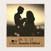  Kraft Paper, foto sparen de Datum Kaart Visitekaartje (Binnenkant ongevouwen)