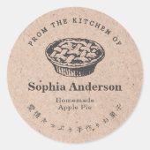 Kraft Paper From the Kitchen of Homemade Pie Ronde Sticker (Voorkant)