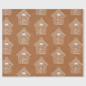 Kraft Paper Gingerbrood House Brown Kerstmis Cadeaupapier (Vlak)