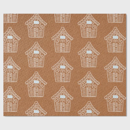 Kraft Paper Gingerbrood House Brown Kerstmis Cadeaupapier (Vlak)