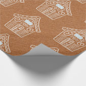 Kraft Paper Gingerbrood House Brown Kerstmis Cadeaupapier (Hoek)