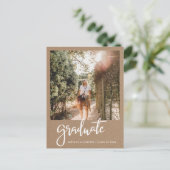 Kraft Paper Graduparty sparen de Datum Foto Briefkaart (Staand voorkant)