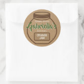 Kraft Paper Green Jam Jar-deksellabels Ronde Sticker (Tas)
