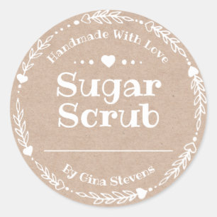 Kraft Paper Handmade Sugar Scrub Ronde Sticker