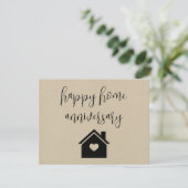 Kraft Paper Happy Home Jubileum Realty Kaart (Staand voorkant)