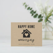 Kraft Paper Happy Home Jubileum Realty Kaart (Staand voorkant)