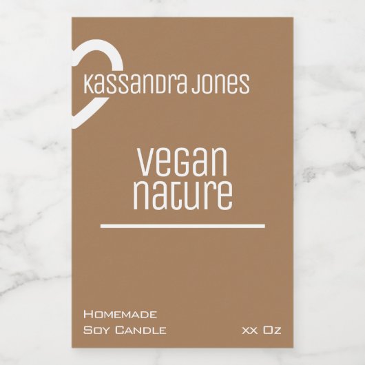 Kraft Paper Heart Shape  Brown Candle Voedselcontainer Etiket (Enkel label)