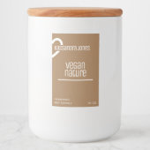 Kraft Paper Heart Shape  Brown Candle Voedselcontainer Etiket (Voorkant)