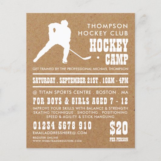 Kraft Paper, Hockey Camp Adverteren Flyer (Voorkant)