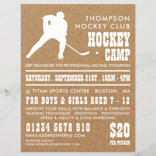 Kraft Paper, Hockey Camp Adverteren Flyer