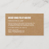 Kraft Paper, hockeyspeler, hockeycoach Visitekaartje (Achterkant)