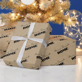 Kraft Paper Home Sweet Home Cadeaupapier