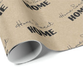 Kraft Paper Home Sweet Home Cadeaupapier (Rol Hoek)