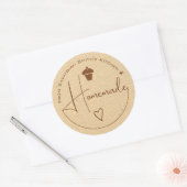 Kraft Paper Homemade uit de keuken van beige Ronde Sticker (Envelop)