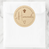 Kraft Paper Homemade uit de keuken van beige Ronde Sticker (Tas)
