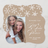 KRAFT PAPER JOY | VAKANTIEFOTOKAART FEESTDAGENKAART (Voorkant / Achterkant)