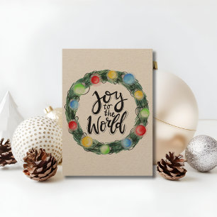 Kraft Paper Joy voor de World Wreath Feestdagenkaart