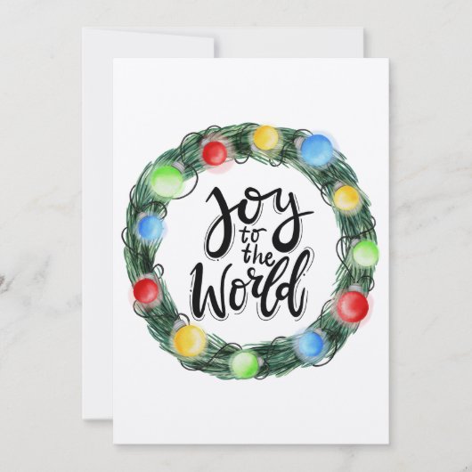 Kraft Paper Joy voor de World Wreath Feestdagenkaart (Voorkant)