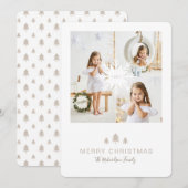 Kraft Paper - kerstboom & Snowflake 3 - Foto Feestdagenkaart (Voorkant / Achterkant)