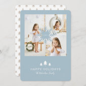 Kraft Paper - kerstboom & Snowflake 3 - Foto Feestdagenkaart (Voorkant / Achterkant)