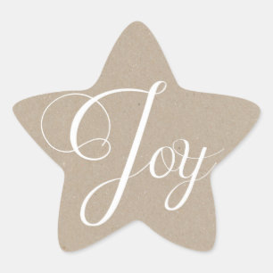 Kraft Paper Kerstfeest Joy Holiday Stickers