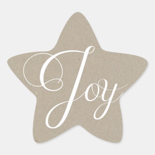 Kraft Paper Kerstfeest Joy Holiday Stickers (Voorkant)