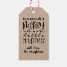 Kraft Paper Labels met kerstcadeautjes