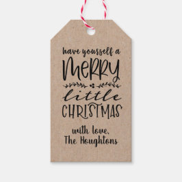 Kraft Paper Labels met kerstcadeautjes Cadeaulabel