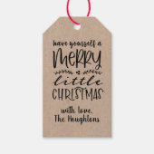 Kraft Paper Labels met kerstcadeautjes Cadeaulabel (Voorkant)