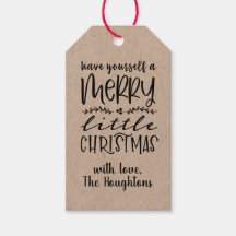 Kraft Paper Labels met kerstcadeautjes