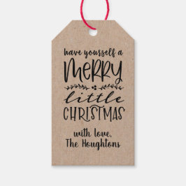 Kraft Paper Labels met kerstcadeautjes Cadeaulabel