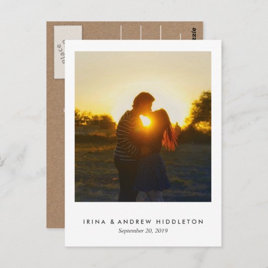 Kraft Paper Liefde en Bedankt Script Foto Briefkaart (Voorkant / Achterkant)