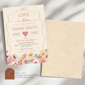 Kraft Paper Love in Bloom Vrijgezellenfeest Kaart