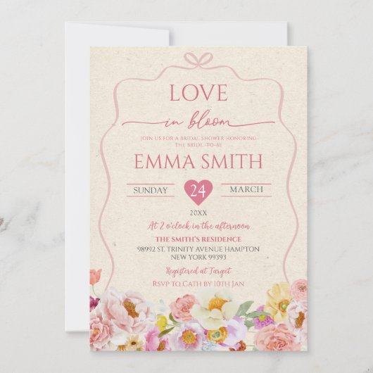 Kraft Paper Love in Bloom Vrijgezellenfeest Kaart (Voorkant)