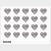 Kraft Paper Made w. Love Heart Logo Sjabloon Grey Hart Sticker (Vel)