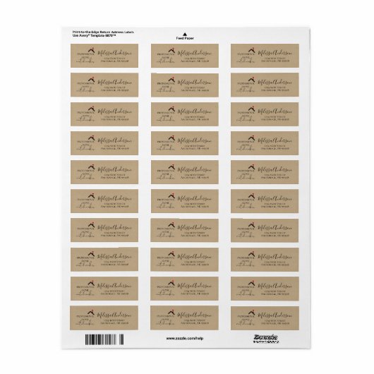 Kraft Paper Marketing Real Estate Adres Etiket (Full Sheet)