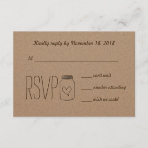 Kraft Paper Mason Jar RSVP