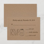 Kraft Paper Mason Jar RSVP (Voorkant / Achterkant)