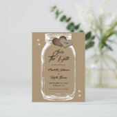 Kraft Paper Mason Jar Wedding Save the Date Aankondigingskaart (Staand voorkant)