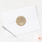 Kraft Paper met Sjabloon van Liefde Logo Ronde Sticker (Envelop)