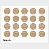 Kraft Paper met Sjabloon van Liefde Logo Ronde Sticker (Vel)