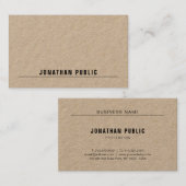 Kraft Paper Modern Elegant Eenvoudige Sjabloon Lux Visitekaartje (Voorkant / Achterkant)