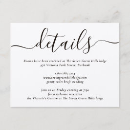 Kraft Paper Modern Script Wedding Informatiekaartje
