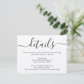 Kraft Paper Modern Script Wedding Informatiekaartje (Staand voorkant)