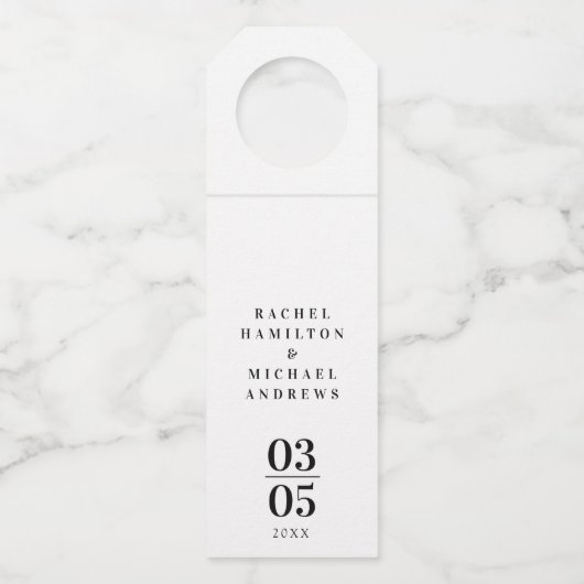 Kraft Paper Modern Simpel Wedding Flessenhanger (Voorkant)