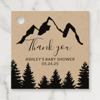 Kraft Paper Mountains Favor Tag Bedankjes Labels