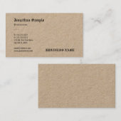 Kraft Paper Nostalgic Old English Text Sjabloon Visitekaartje (Voorkant / Achterkant)