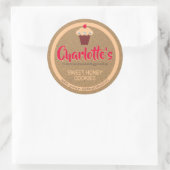 Kraft Paper Peach Red Cupcake Cute Baking Label (Tas)