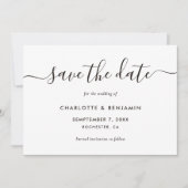 Kraft Paper Photo Wedding Elegant Script Aankondiging (Voorkant)